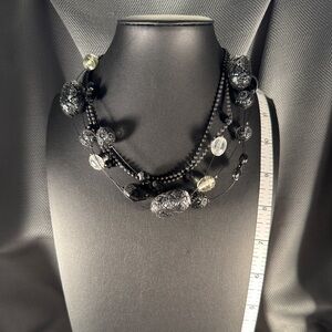 Chico's Black and Silver Multi-Strand Necklace